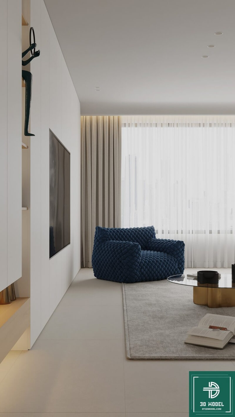 13272. 3D Living Room Interior Model Download by Dinh Thanh