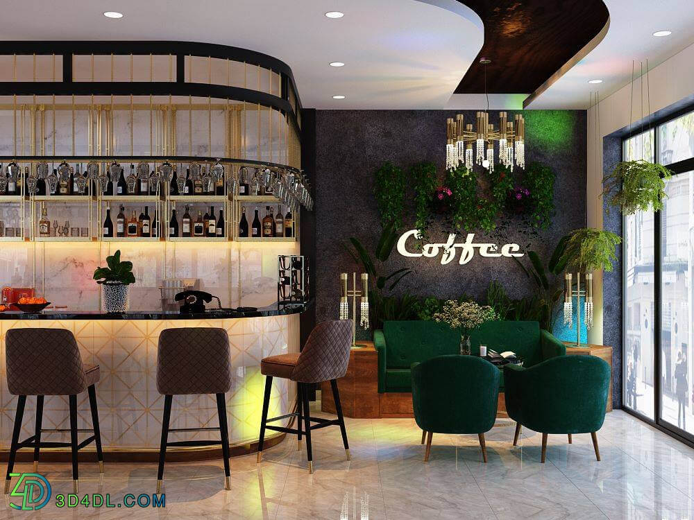 3D Model Interior Coffee 67 Scenes File 3dsmax By Rawan Naser