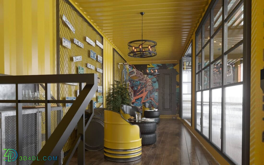 3D Model Interior Container Coffee 44 Scenes File 3dsmax By PhamVietDung