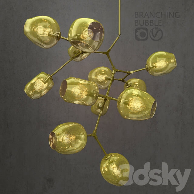 Branching bubble 12 lamps Pendant light 3D Models