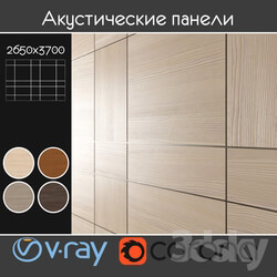 Acoustic decorative panels 4 kinds set 015 