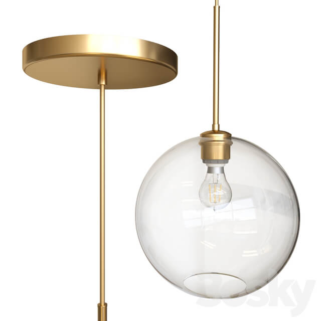 West Elm Sculptural Glass Globe Pendant Medium Pendant light 3D Models