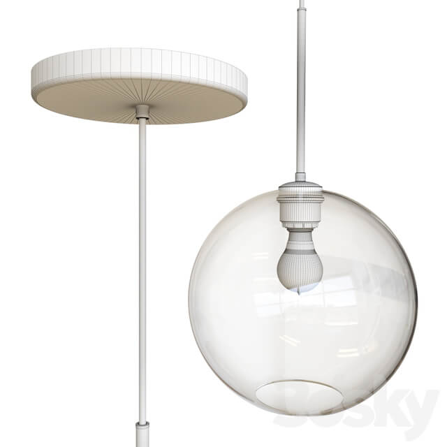West Elm Sculptural Glass Globe Pendant Medium Pendant light 3D Models