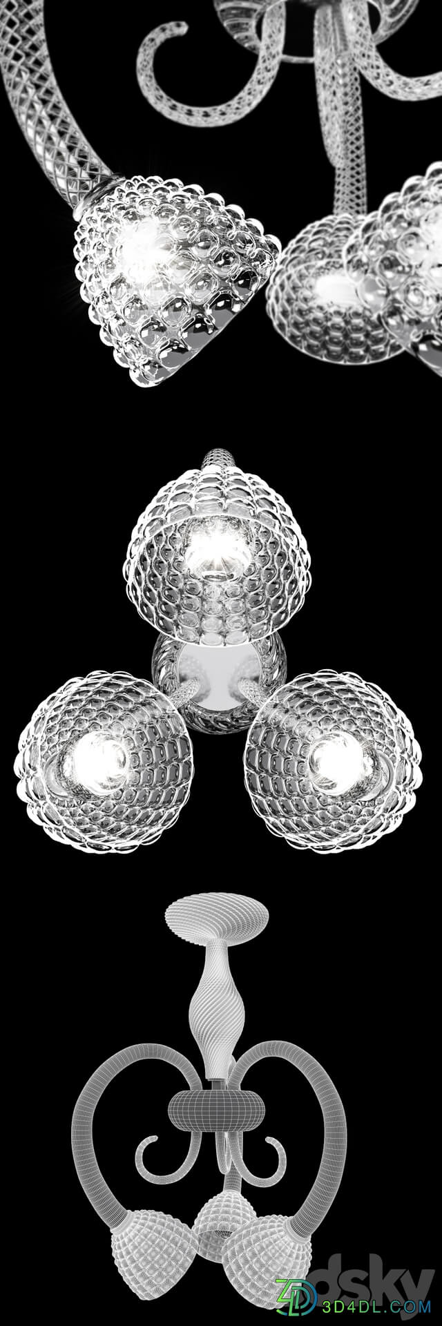 barovier toso quadri Pendant light 3D Models