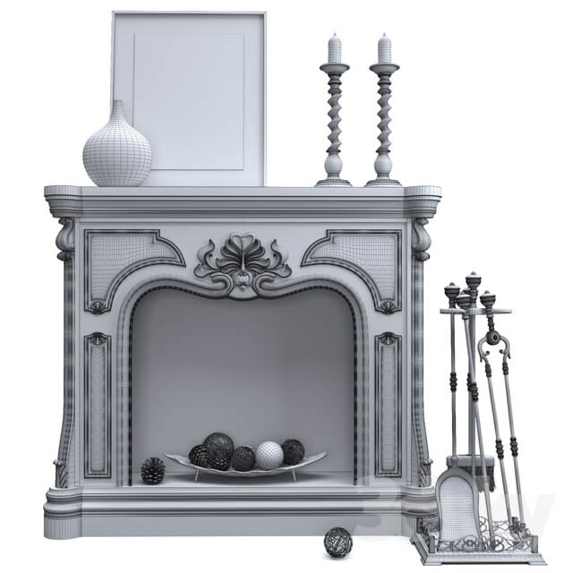 Decorative fireplace with accessories Stilars