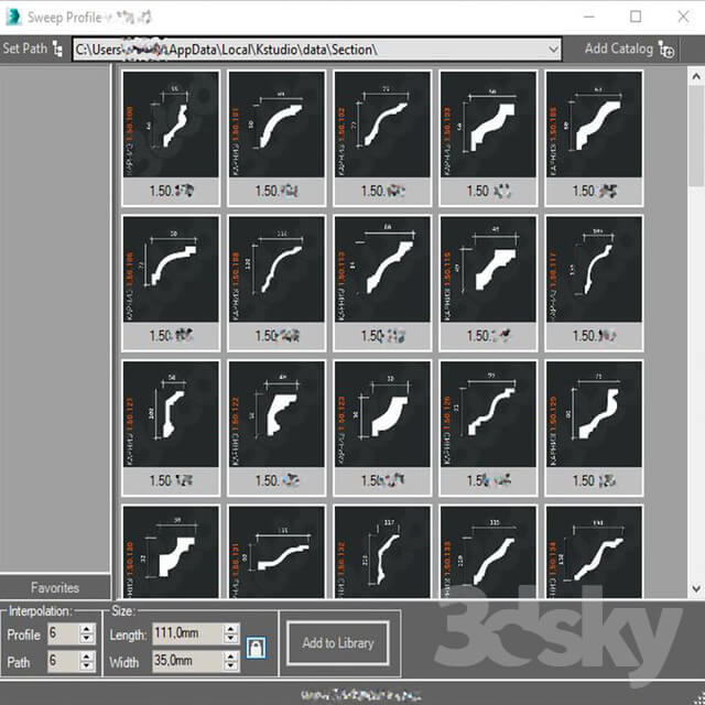 Set of cornices Europlast 13