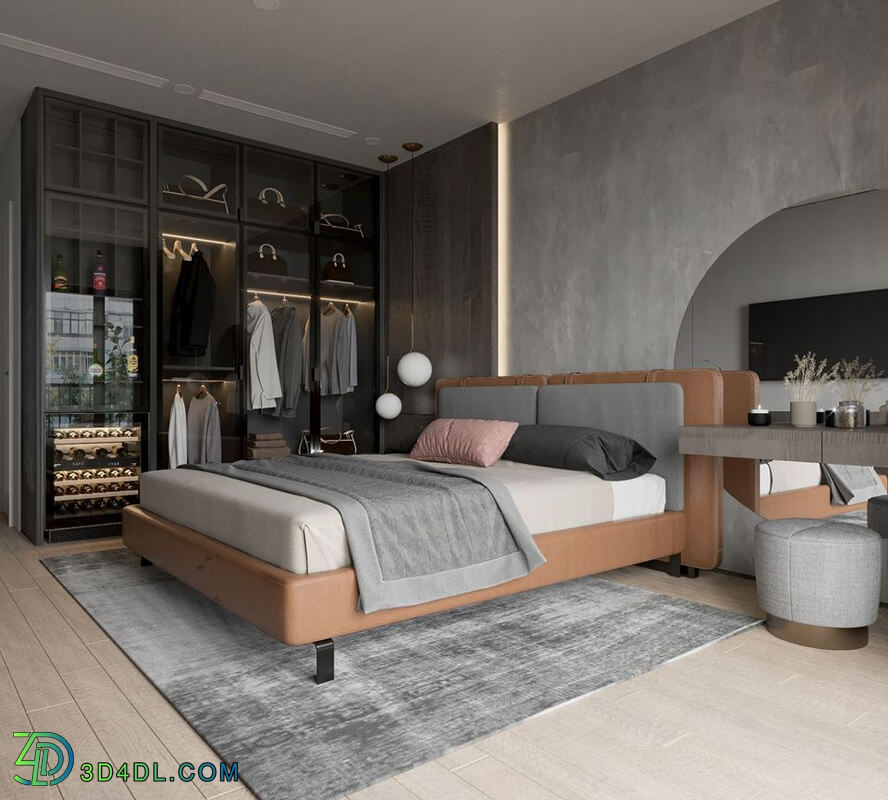 3D Interior Scenes File 3dsmax Model Bedroom 264 By NguyenHa