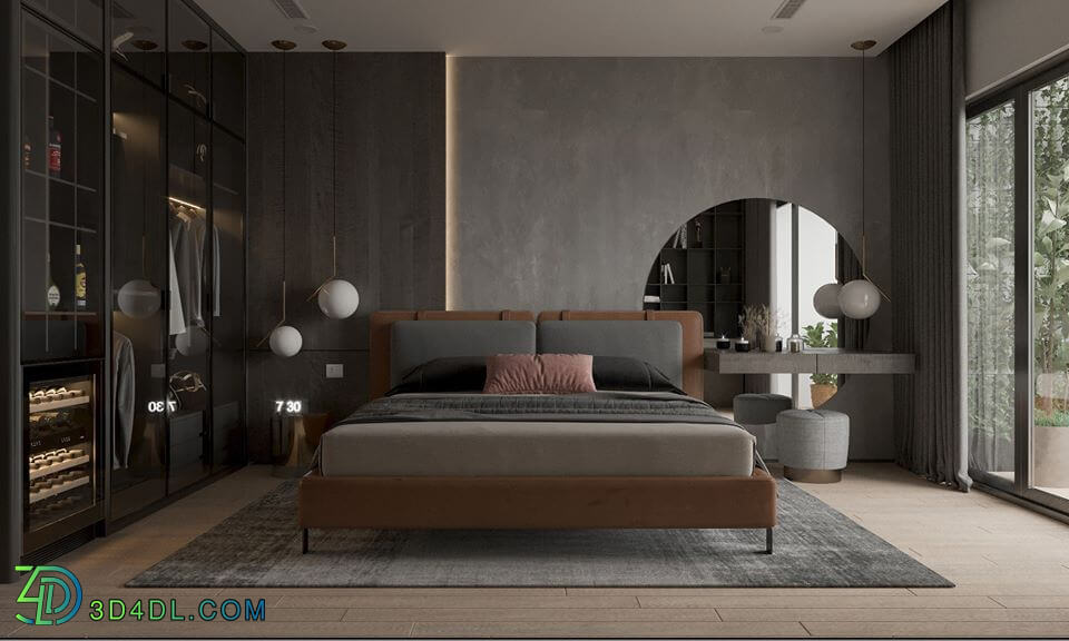 3D Interior Scenes File 3dsmax Model Bedroom 264 By NguyenHa