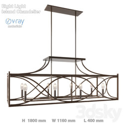 Eight Light Island Chandelier Pendant light 3D Models 