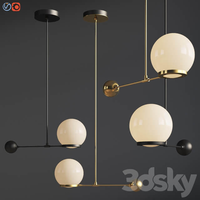 O G Contrapesso 8 inch Globe Led Pendant Pendant light 3D Models
