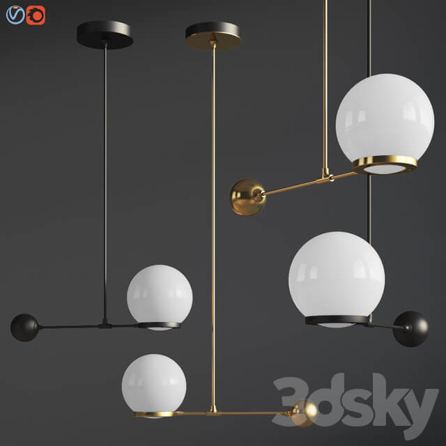 O G Contrapesso 8 inch Globe Led Pendant Pendant light 3D Models