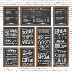 Cafe chalk boards 