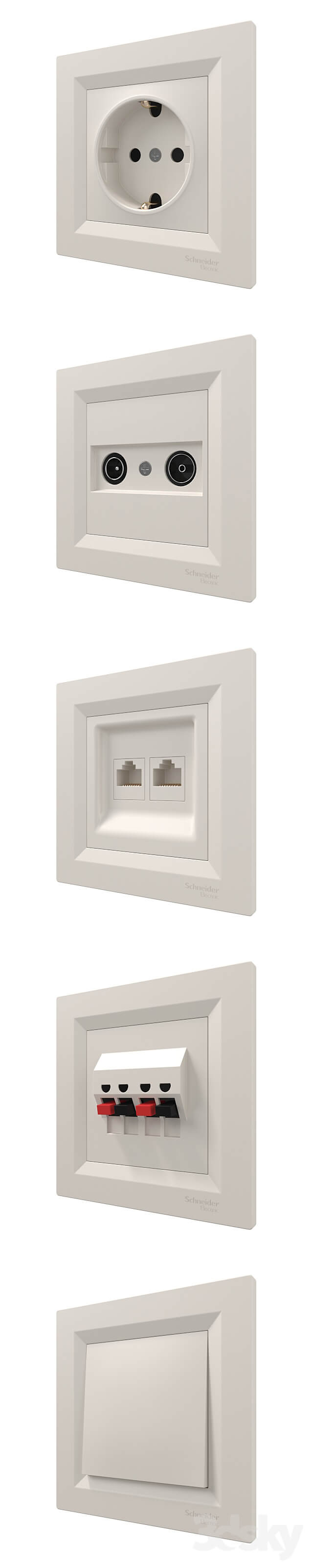 Miscellaneous Sockets and switches Schneider Asfora Cream.