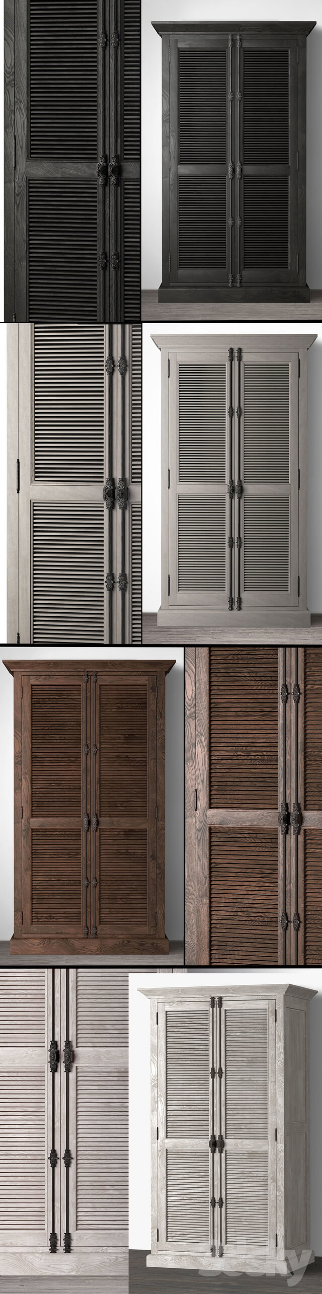 Wardrobe Display cabinets SHUTTER DOUBLE DOOR CABINET 61010157 WHT