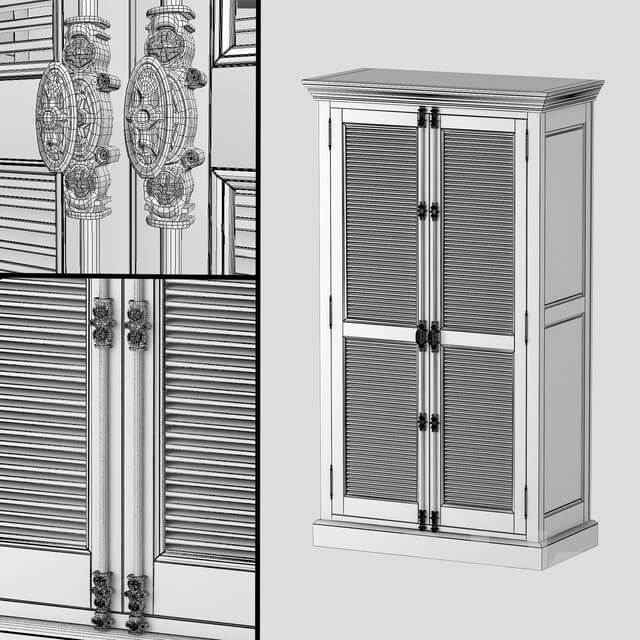Wardrobe Display cabinets SHUTTER DOUBLE DOOR CABINET 61010157 WHT