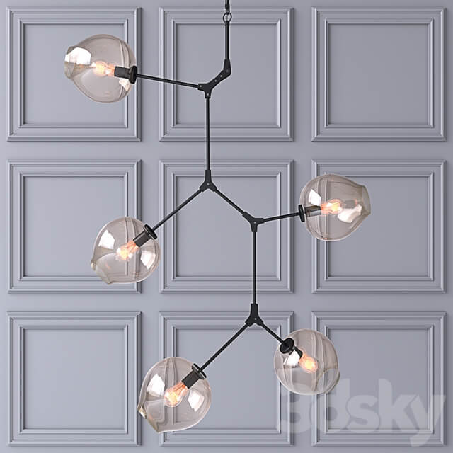 Ceiling lamp Branching Bubbles 5 lamps Pendant light 3D Models