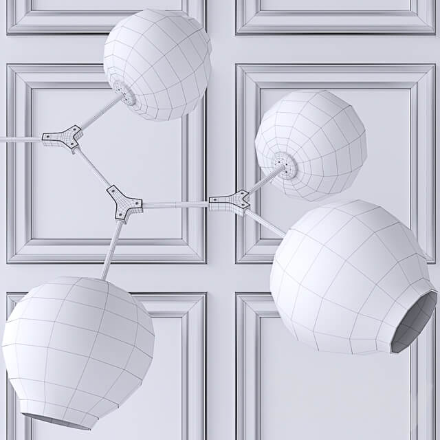 Ceiling lamp Branching Bubbles 5 lamps Pendant light 3D Models