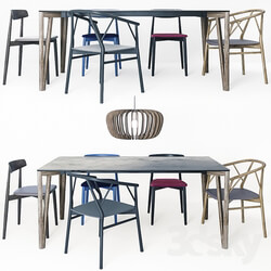 Table Chair Miniforms Decapo table Claretta Valerie chair Coraline lamp 