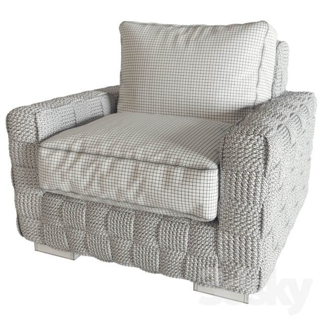 Arm chair BLACK PALMS WOVEN CHAIR Ralph Lauren vray GGX 