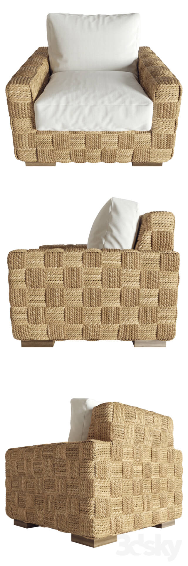Arm chair BLACK PALMS WOVEN CHAIR Ralph Lauren vray GGX 