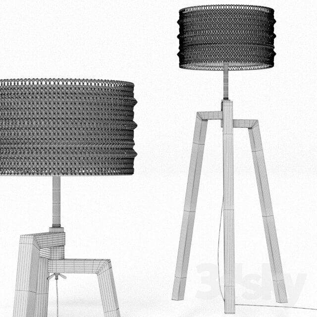 Wire Tripod lamp