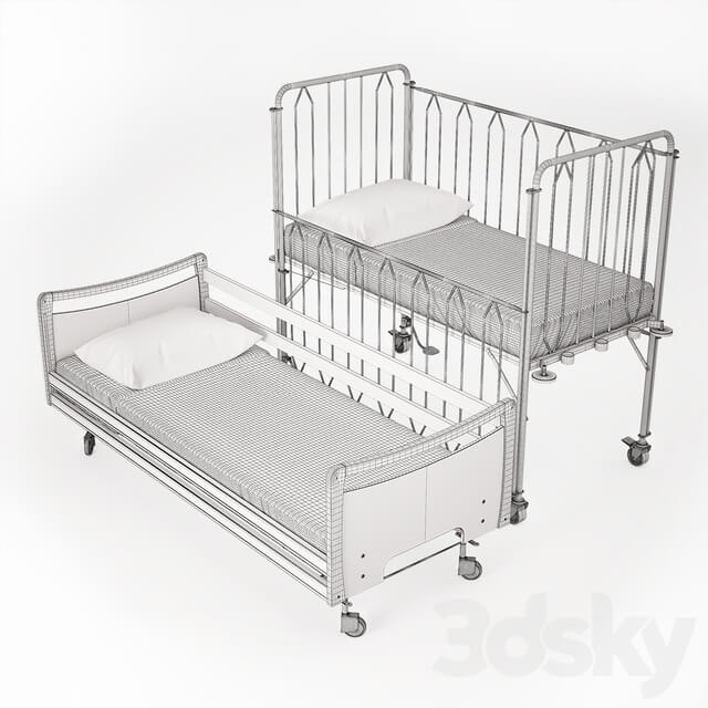 Ambulatory bed adult nursery. 3D Models