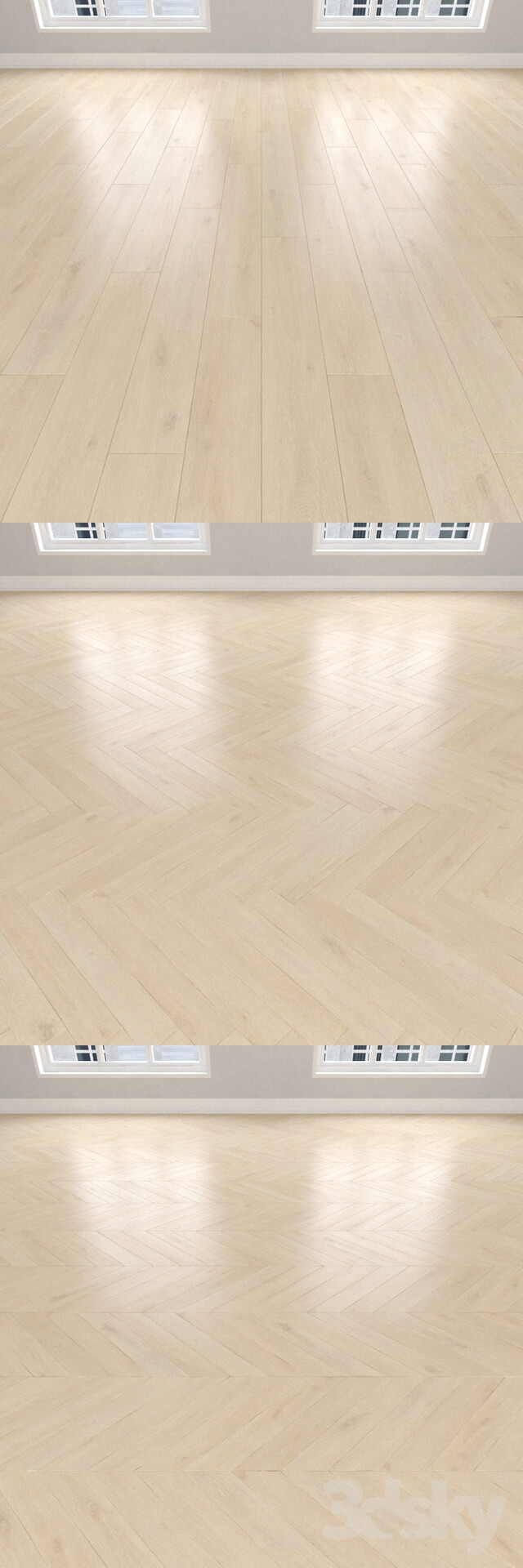 Wood Parquet Sand oak 3 types herringbone linear chevron.