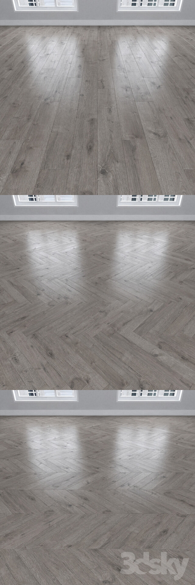 Wood Parquet Oak gray 3 types herringbone linear chevron.