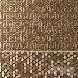 3D panels WOODEN 2 Hexagon 