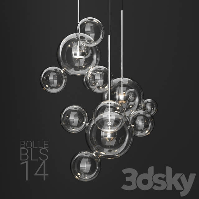 Giopato Coombes BOLLE 14 bubble 2 CLEAR SILVER Pendant light 3D Models