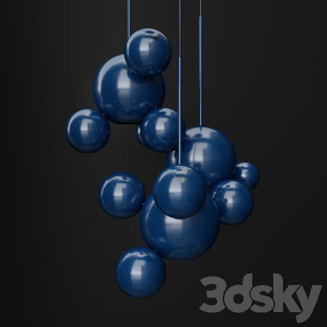 Giopato Coombes BOLLE 14 bubble 2 CLEAR SILVER Pendant light 3D Models