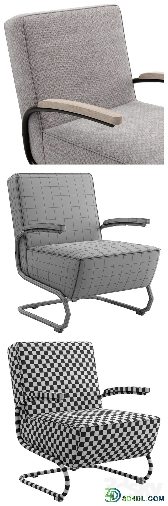 Crosby Accent Chair Gray by Apt.1710