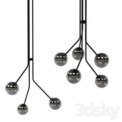 Beacon Lucci Decor Orion 5 and 3 set Light Pendant in Black Smoke Pendant light 3D Models 