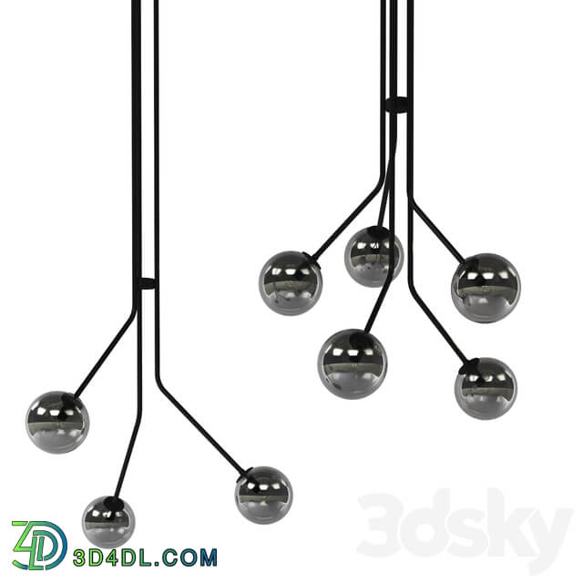 Beacon Lucci Decor Orion 5 and 3 set Light Pendant in Black Smoke Pendant light 3D Models