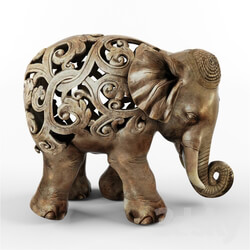 Standing Elephant Figurine 