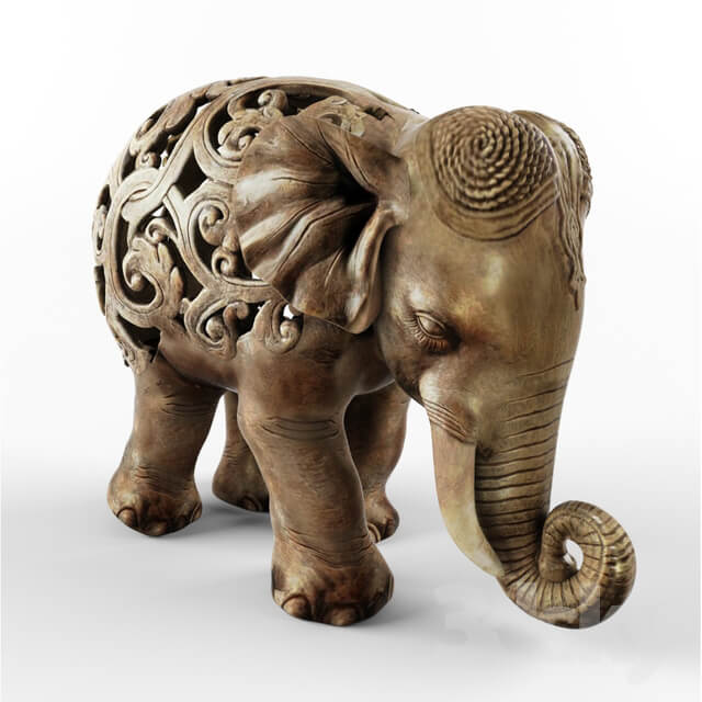 Standing Elephant Figurine