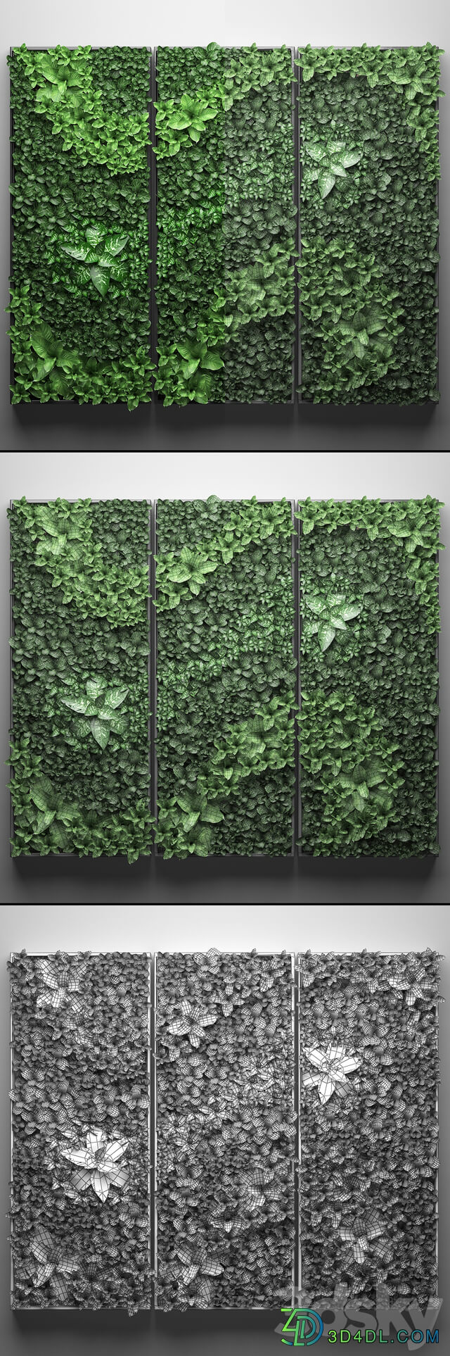 Vertical garden 20. Landscaping painting phytowall phytomodule wall decor Fitowall 3D Models
