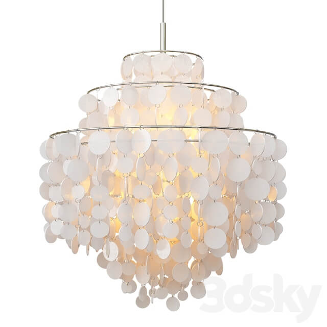 Round Capiz Chandelier 2 Pendant light 3D Models
