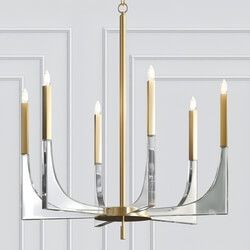 Acrylic Brass Finish Chandelier 6 Lights Pendant light 3D Models 