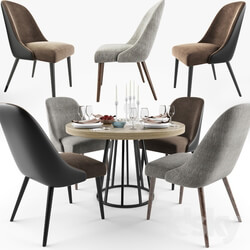 Table Chair Zuma Round Table Dining Set 