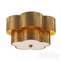 AERIN Modern Arabelle Flush Mount In Gild With Frosted Glass Ceiling lamp 3D Models 