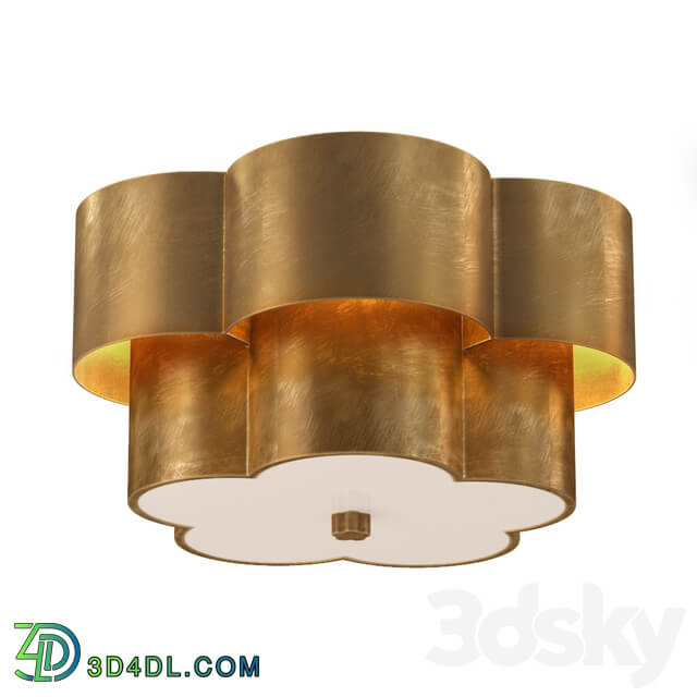 AERIN Modern Arabelle Flush Mount In Gild With Frosted Glass Ceiling lamp 3D Models