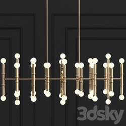 Cairo Eight Arm Contemporary Meurice Rectangular Chandelier Pendant light 3D Models 