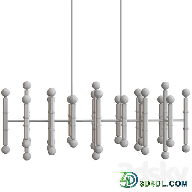 Cairo Eight Arm Contemporary Meurice Rectangular Chandelier Pendant light 3D Models