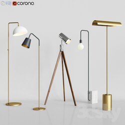 CB2 5 Floor Lamps Set 3 