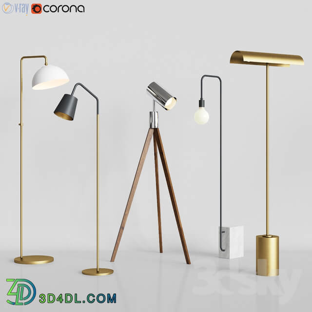 CB2 5 Floor Lamps Set 3