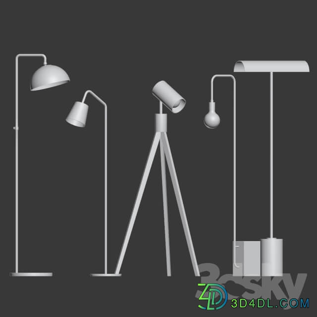 CB2 5 Floor Lamps Set 3