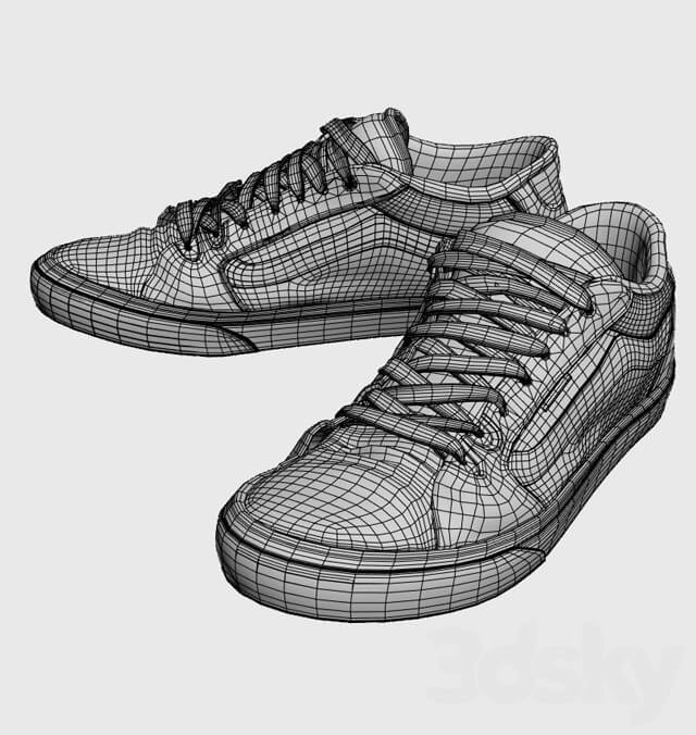Vans grunge shoes Footwear 3D Models