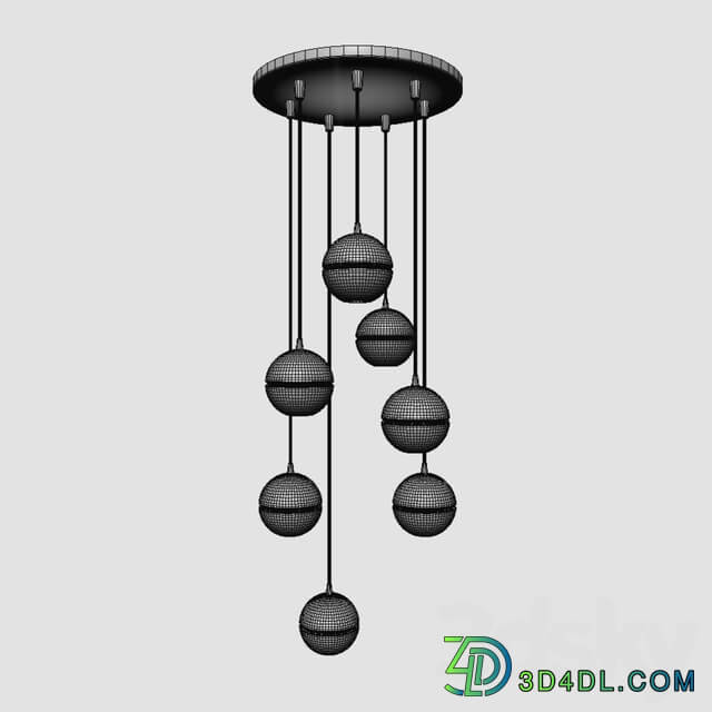 bocci led crystal glass ball 7 designed by omer arbel in 2005 Pendant light 3D Models