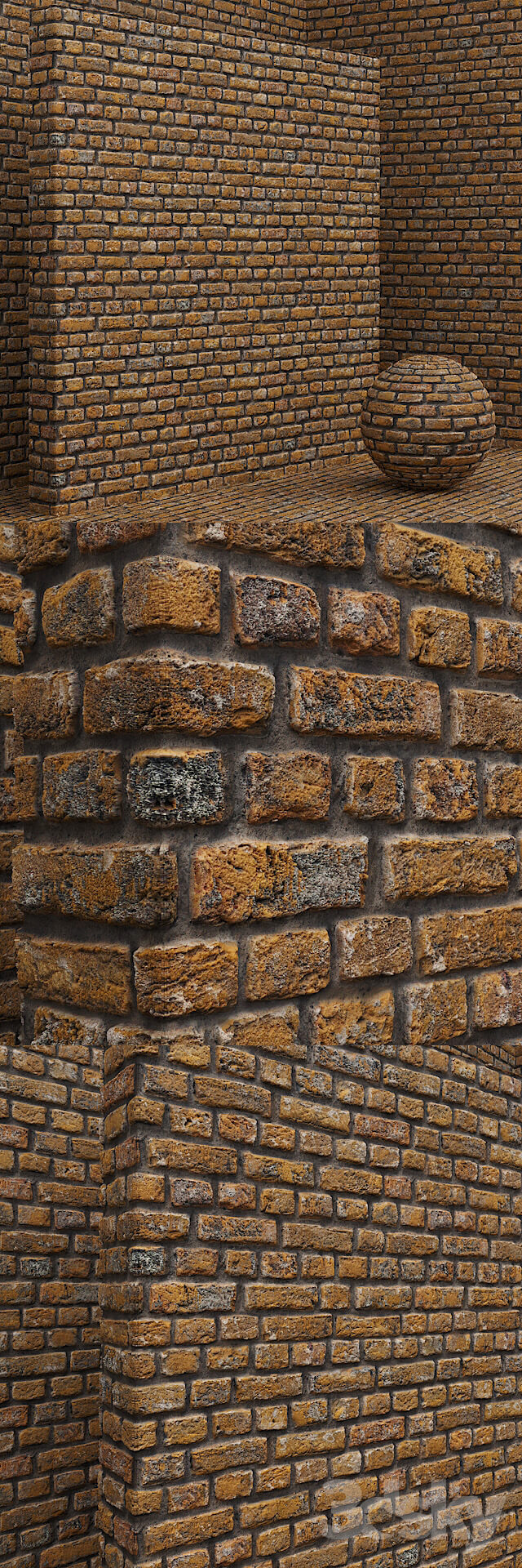 Stone Material seamless brick tile set 4